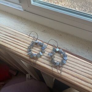 Handcrafted Blue Beaded Earrings